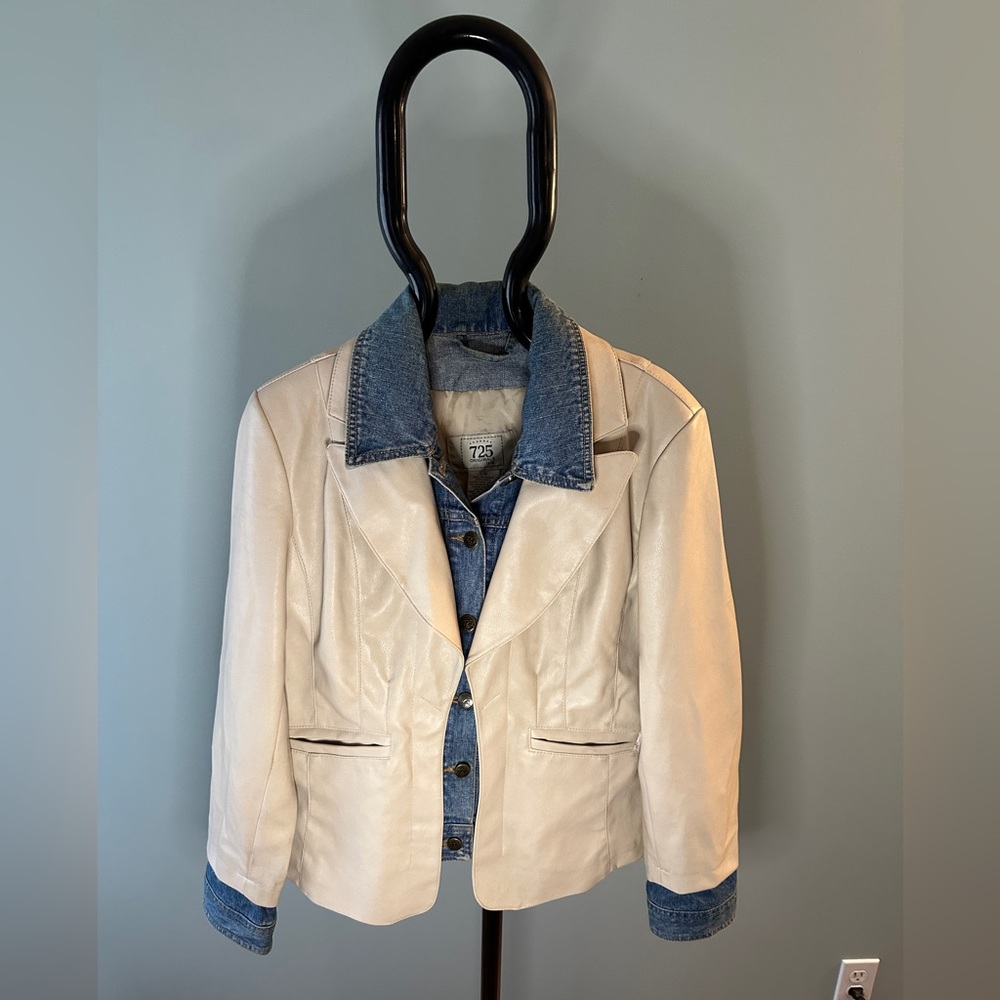 725 Original Ladies Denim Faux Leather Jacket